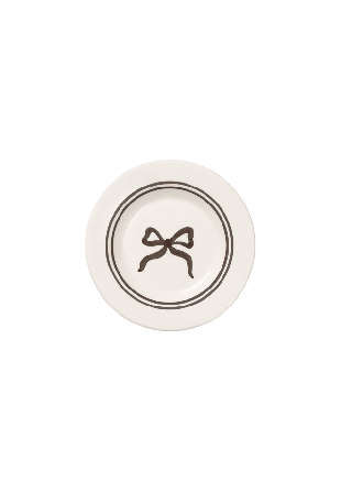 Pick A Poppy Bow Tapastallrik - 15 Cm Glas & porslin Svart