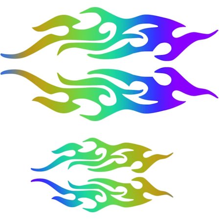 8PCS Flamme Reflekterende Klistremerke Bil Karosseri Side Klistremerke Flamme Racing Sports Dekal Selvklebende Dekorasjon for Bil Skateboard 29cm 12cm