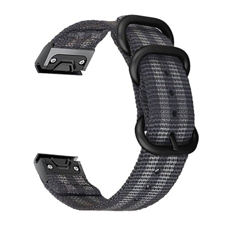 26 mm nylon-urrem til Garmin-ur - Sort / Grå