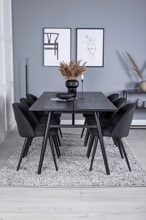 Venture Home - Ruokailuryhmä Saltö, ruokapöydän tuolit Valleta, 6 kpl - Musta - Ruokailuryhmät - - Homeroom