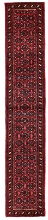 70X385 Alfombra Oriental Hosseinabad De Pasillo Negro/Rojo Oscuro (Lana, Persia)