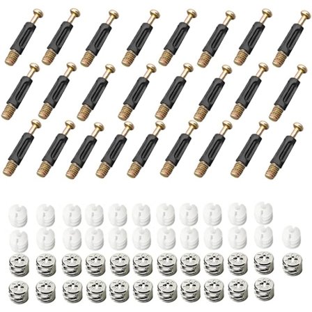 25 st kamkopplingar 3 i 1 anslutning möbelkontakt kamkoppling excentrisk möbelkontakt passform för skarvning möbler skåp bord skåp