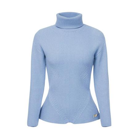 Elisabetta Franchi, Turtleneck sweater Blauw, Dames, Maat:S,wol,strepen