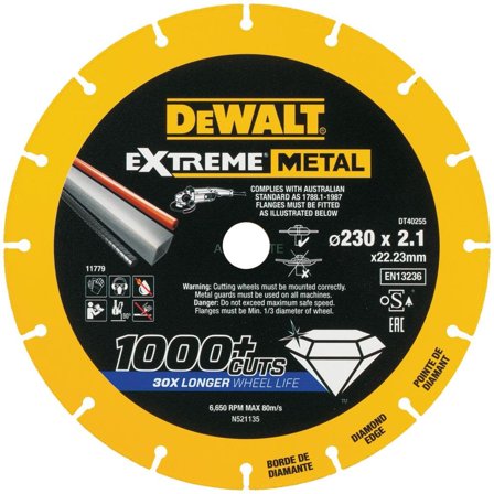 Dewalt Extreme Metal Diamond Edge Timanttikatkaisulaikka 230 x 22,23 x 2,1 mm, Koneiden tarvikkeet & käyttöosat