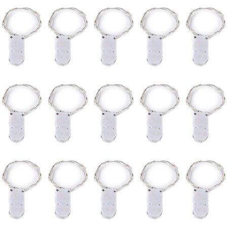 Ljusslinga med sagomotiv, 30 LED-lampor, 9,8 fot, batteridriven, för bröllop, gör-det-själv, fest, jul, vitt ljus, 15 st