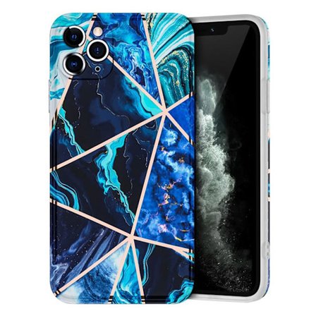 Marmormotiv iPhone 11 Pro Max skal - Blå
