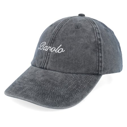 Iconic - Noir unconstructed Casquette - Barolo Script Vintage Washed Black Dad Cap @ Hatstore