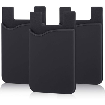 Selvklæbende telefonkortholder, 3-pak silikone sticker wallet ID/kreditkortholder, egnet til forskellige mobiltelefoner.