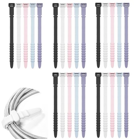 25 stk. silikon strips kabelbånd stropper kabelholder