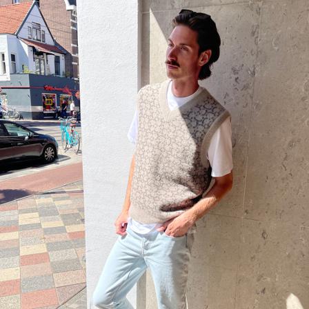 Closed Knitwear , Beige , Heren , Maat: L Truien & Vesten