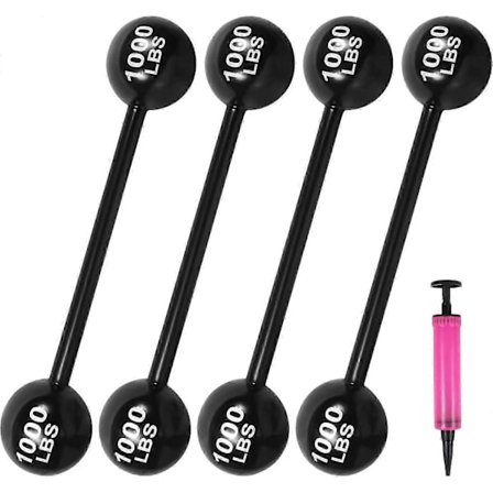 4 ST Jätte Uppblåsbar Hantel Skivstång, Roliga Karneval Cirkus Födelsedags-/Halloweenfest Dekorationer Falska Vikter Cosplay Rekvisita Festtillbehör, 