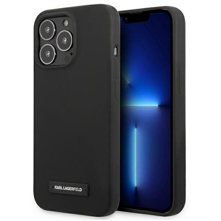 Karl Lagerfeld silikonplakettfodral för iPhone 13 Pro Max - Svart