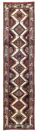 Hamadan Rug 70X290 Runner Dark Red/Black Wool, Persia