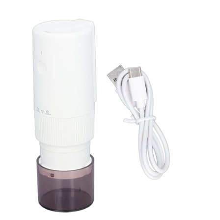 USB Oppladbar Bærbar Elektrisk Kaffekvern Ett Trykk Mini Kvern for Urter Nøtter Krydder Reise Hvit