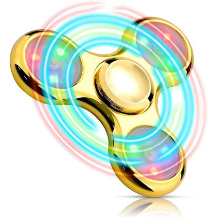 Metal LED Lysende Fidget Spinner - Festgave Med Rigeligt Lysshow - Angstdæmpende Sensorisk Legetøj Kompatibelt med Børn og Voksne[GL]