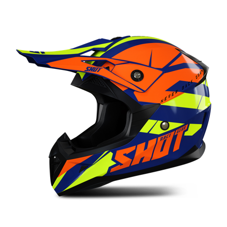 Casco Cross Shot Pulse Revenge Blu-Arancio-Giallo S