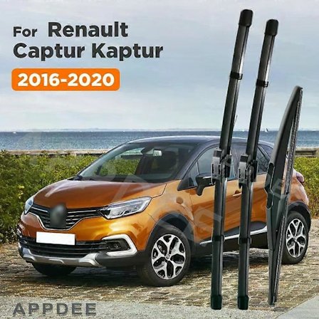Viskerbladsett foran og bak for Renault Captur Kaptur 2016 2017 2018 2019 2020 frontrute 26"16"12[YJD]
