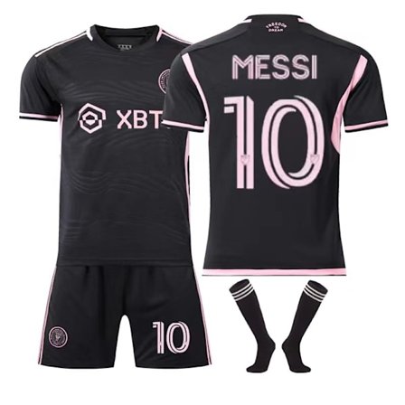 MLS Messi #10 Miami International Hemmatröja Barn & Vuxen Fotbollströja Set Bästa Bästa Bortatröja
