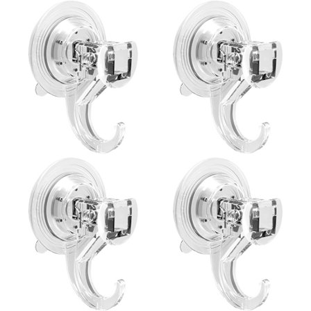 Sugerørskroker 4 pakker, kraftige trykk- og låse-vakuum, allsidige sugerørskroker for dusj, kransoppheng, sterk sugekraft, holder opptil 3 kg