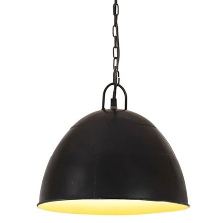 vidaXL Hängande industriell vintage-lampa 25 W Svart Rund 31 cm E27
