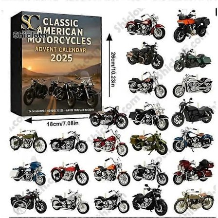 Amerikansk Motorcykel Adventskalender Jule Blind Box, Juletræspynt, Akrylvedhæng, Samlerobjekt Ornament