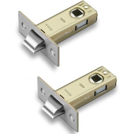 2 sæt 45 mm rørformet lås, mortise lås poleret krom dørlås designet til brug med fjederbelastede dørhåndtag