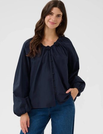 Cream Crisabelle Blouse - Navy - 46