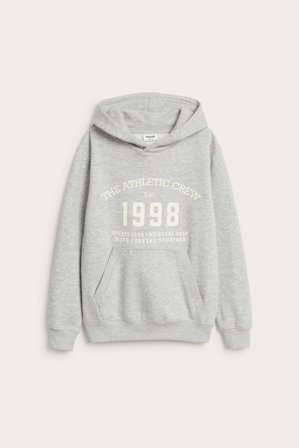 Kappahl | Hoodie med tryck | Gråmelerad