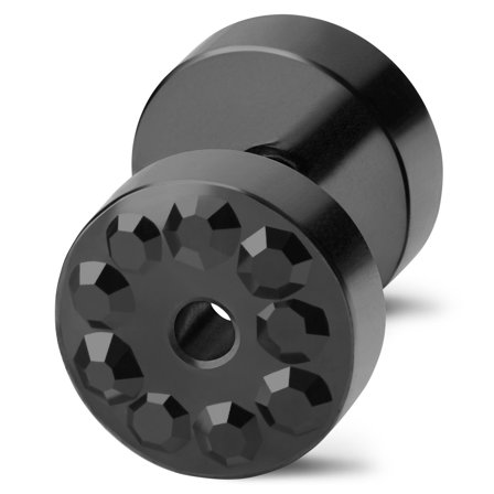 6MM Sort & Sort Krystal Ørering til mænd - Ørestikker