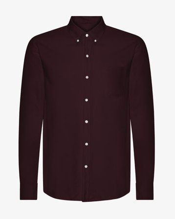 Organic Button Down Shirt - Oxblood Red - Male - XS