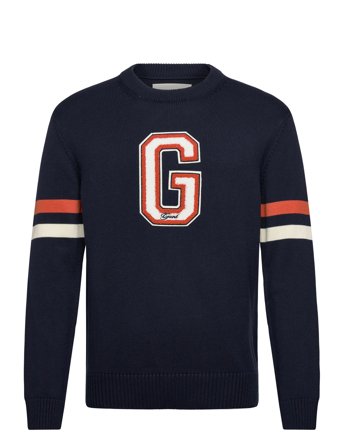 GANT Graphic Badge C-Neck - Navy - M