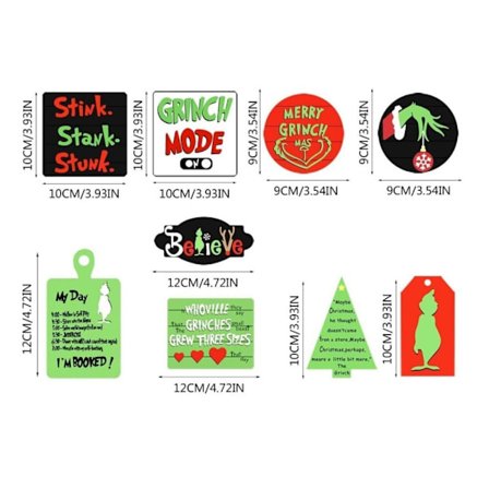 Grinch Tiered Bakke Decor Træskilte Juletræ dekoration