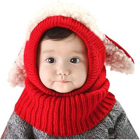 Uldtørklæde, ørevarmer, hætte, varm strikhue, hæklede ørevarmer, pilotkasket, hue til småbørn, piger og drenge.