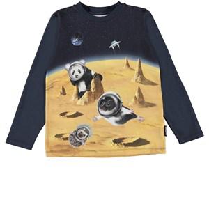 Molo Happy Space GOTS Reif Printed T-Shirt 128 cm - Tops - 128 cm - Yellow - Junge