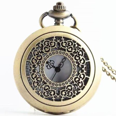 Utskjært hul retro klokke Herre mote halskjede ornament kvarts klokke lommeur flip stor lommeur