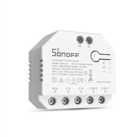 Sonoff Dual R3 Smart Wifi Switch 2-vejs styring DIY Mini Switch Strømmåling 2-gang Stemmestyring