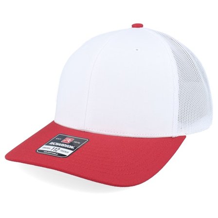 Richardson - White trucker Caps - 112 Combination White/Red Trucker @ Hatstore