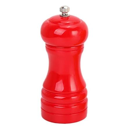 Puinen suola- ja pippurimylly, manuaalinen ravistin, t ytett v , s dett v karkeus, keraaminen roottori, P-Xin red