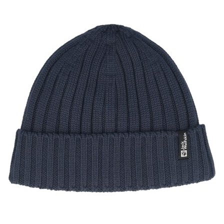 Jack Wolfskin - Blå cuff Beanie - Rib Knit Beanie Midnight Sky Cuff @ Hatstore