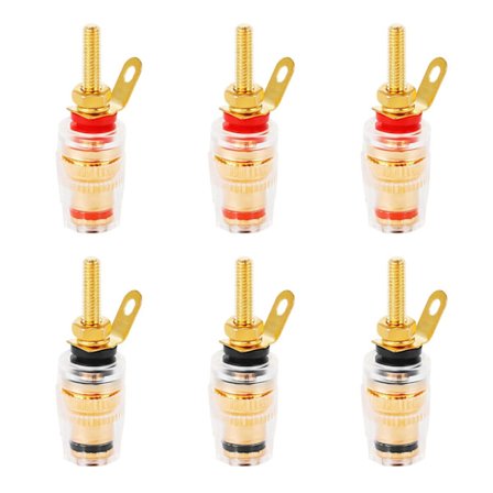 Ljudbindningspost 6 st Högtalarterminalförstärkare Koppar P DXGHC