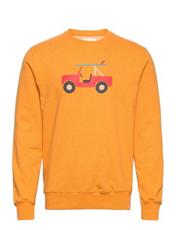 Regular Fit Crewneck Sweatshirt With Application Sweatshirt Trøje Orange Revolution