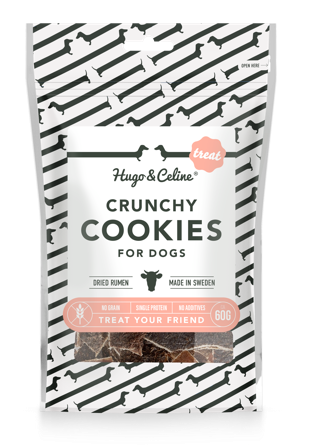 Hugo and Celine - Crunchy Cookies Påse 80 g - Hund - Hundegodbiter & tyggebein - Naturlige godbiter for hund - ZOO.no