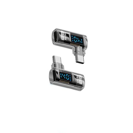 140W TYPE-C Hona till TYPE-C Hane Digital Display Adapter Transparent Svart Sidoböjd (2-pack) - USB4 40G 140W