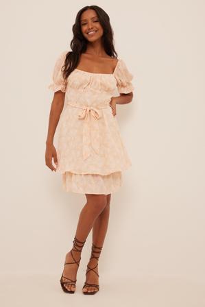 NA-KD Boho Mini robe taille nouée - Robes courtes - Flower - EU 42