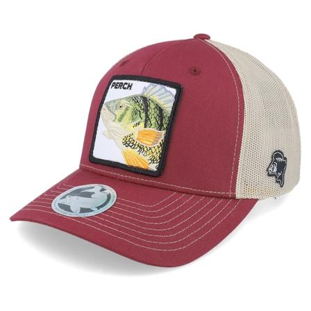 Skillfish - Röd trucker Keps - Perch Pro Fishing 112fp Split Cardinal/Tan Trucker @ Hatstore