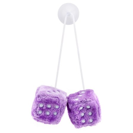 Bil hængende plys terninger 6 cm Bil spejl hængende fluffy hængende bil spejl hængende fluffy plys terninger par hængende par bil vedhæng(Lilla)