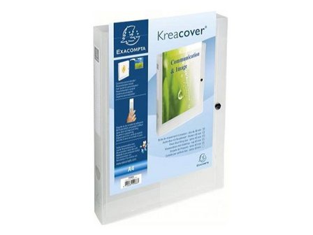 Exacompta Arkivlåda, Kreacover , tryckknappsförslutning och genomskinlig ficka på framsidan, A4, 240 x 330 x 40 mm, Chromaline-polypropylen, - Lyreco 