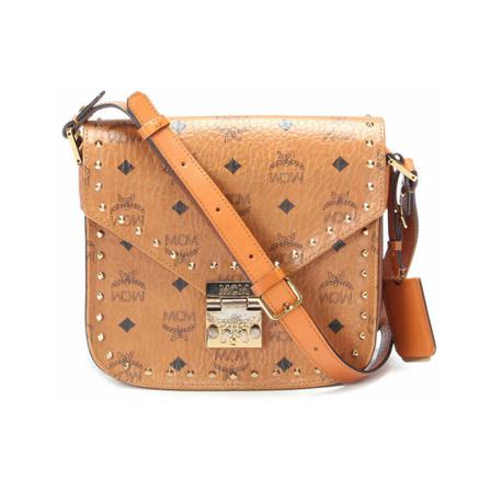 MCM Pre-owned Visetos Studded Crossbody Tas , Bruin , Dames , Maat: ONE Size Vintage Tassen