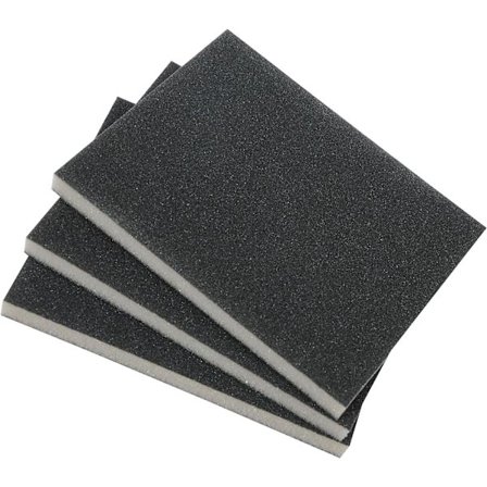 3 stk slibesvampe med fint, medium og groft korn til træ og metal