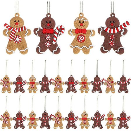 24 stk Lebkuchen julepynt jule Lebkuchenmand dekoration